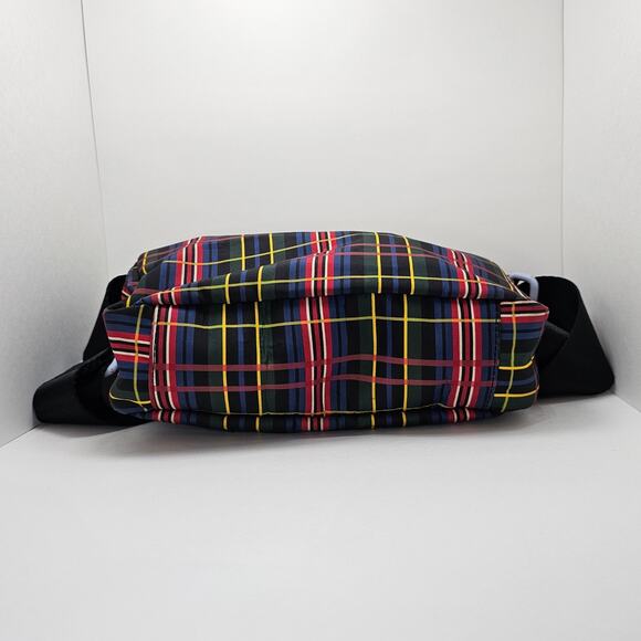 GANNI Seasonal Recycled Tech Festival Crossbody Bag Red/Black Tartan - Picture 4 of 6